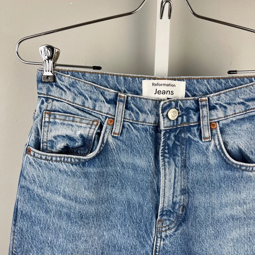 Reformation Jeans Womens 26 Val 90's Mid Rise Straight Leg Denim Colorado Wash - Picture 3 of 8